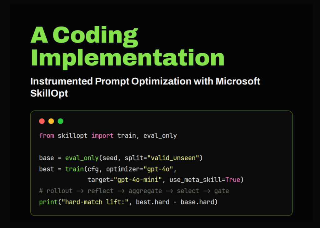 a-coding-implementation-on-microsoft-skillopt-for-instrumented-prompt-optimization,-skill-evolution-analysis,-and-baseline-comparison