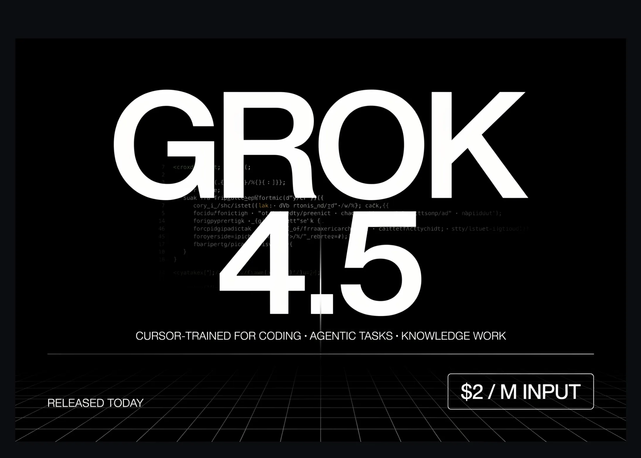 spacexai-releases-grok-4.5,-a-cursor-trained-model-for-coding,-agentic-tasks,-and-knowledge-work-at-$2/m-input