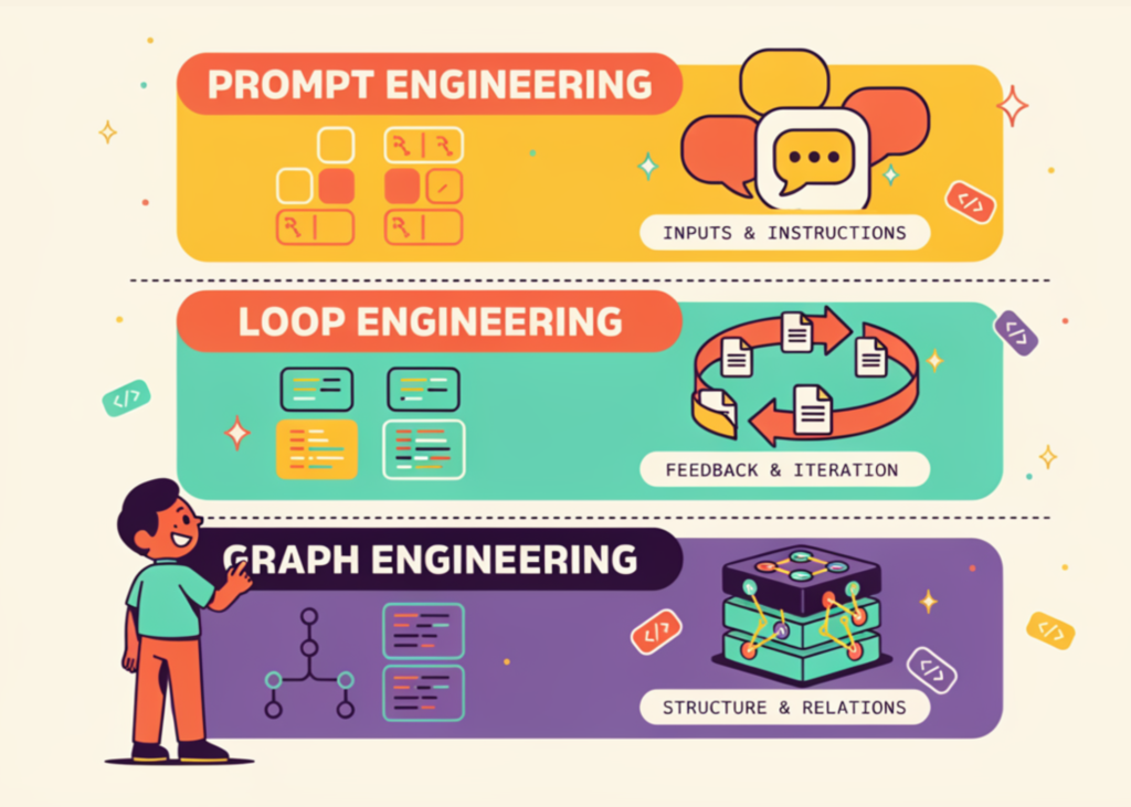 prompt-engineering-vs-loop-engineering-vs-graph-engineering:-what-changes-at-each-layer