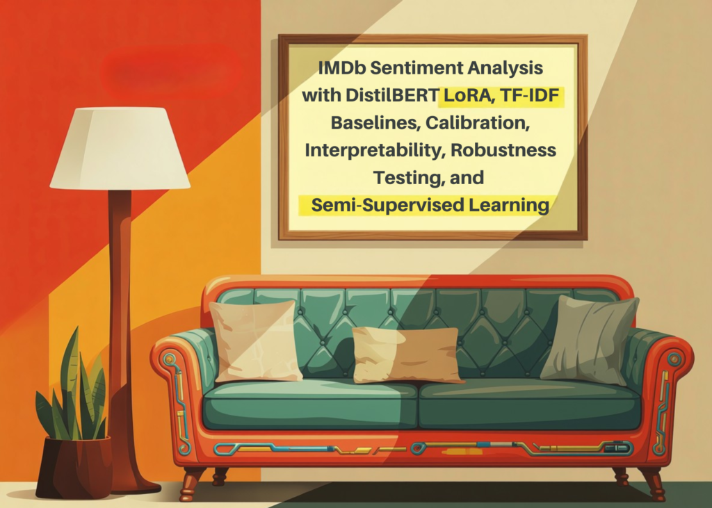 imdb-sentiment-analysis-with-distilbert-lora,-tf-idf-baselines,-calibration,-interpretability,-robustness-testing,-and-semi-supervised-learning